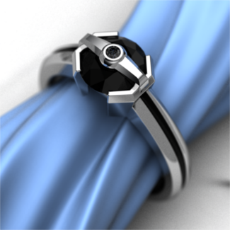 Black TIE Diamond Ring